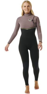 2024 Rip Curl Womens E-Bomb 4/3mm Zip Free Wetsuit 14KWFS - Eggplant